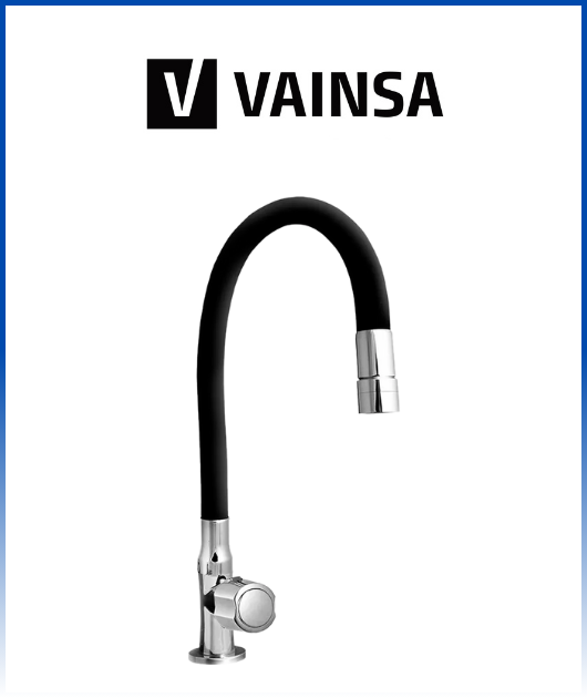 (M05A2N00) LLAVE LAVADERO BAR EGEO C/P FLEX NEGRO VAINSA