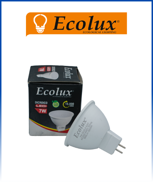 (LM-GU5.3-7C) FOCO LED DICROICO GU5.3 7W LUZ CALIDA ECOLUX