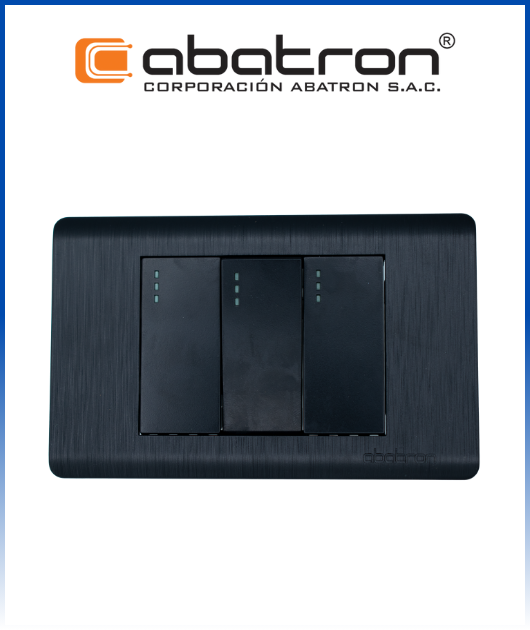 (FN03C) INT. COMMUTACION TRIPLE EMPOTRAR NEGRO (10) ABATRON