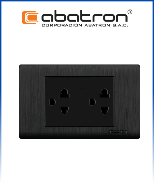 (FN26) TOMA DOBLE C/TIERRA EMP. NEGRO (10) ABATRON