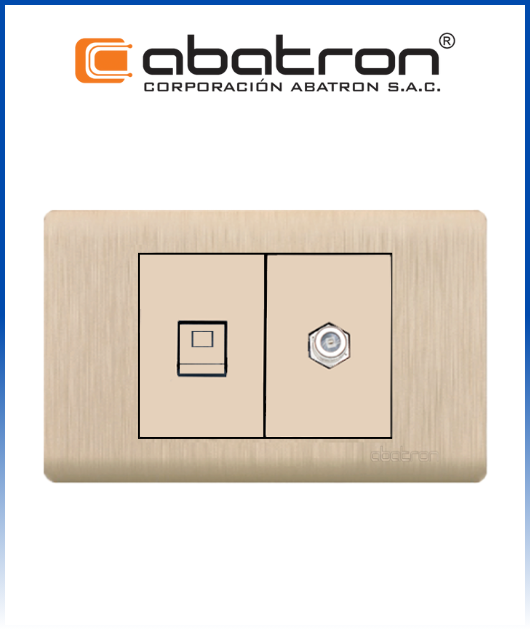 (FD78P) TOMA COAXIAL C/TOMA LAN EMP. DORADO (10) ABATRON