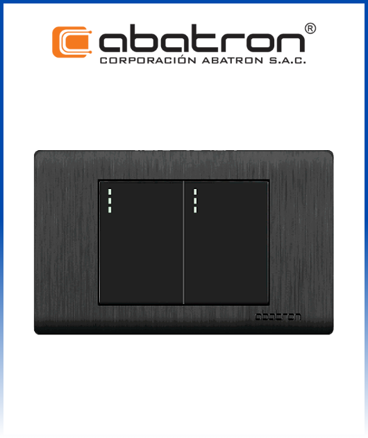 (FN02C) INT. COMMUTACION DOBLE EMP. NEGRO (10) ABATRON