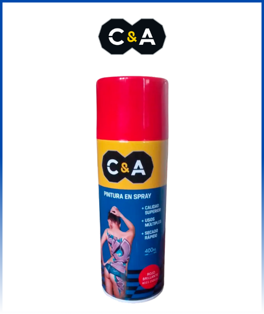 PINTURA SPRAY ROJO BRILLANTE # 311 400 ML C & A 