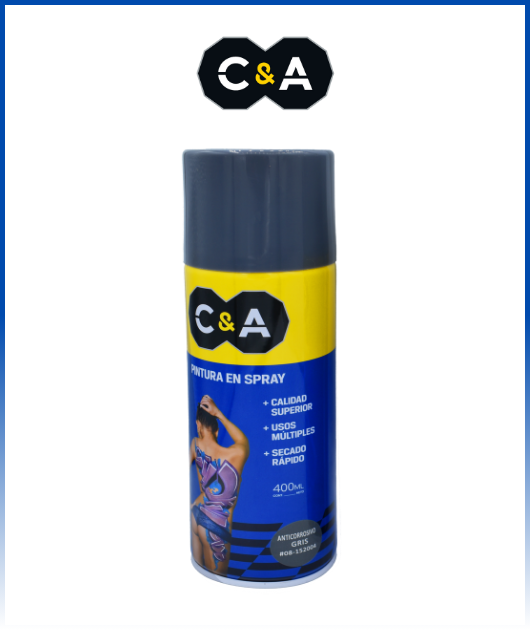PINTURA SPRAY ANTICORROSIVO GRIS # 08 400 ML C & A 