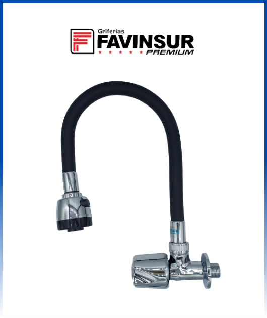 LLAVE  PICO COCINA PARED CORRUGADO NEGRO CR FAVINSUR