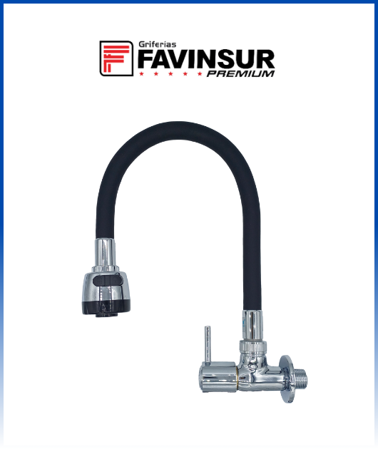 LLAVE PICO COCINA PARED CORRUGADO NEGRO ALETA FAVINSUR