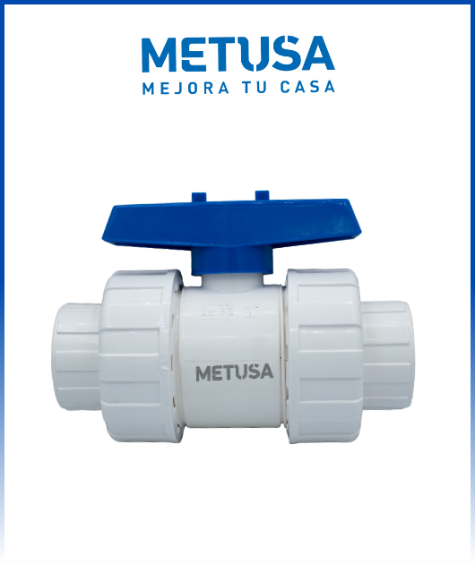(MASC001) VALVULA DOBLE UNION DE PVC 1/2