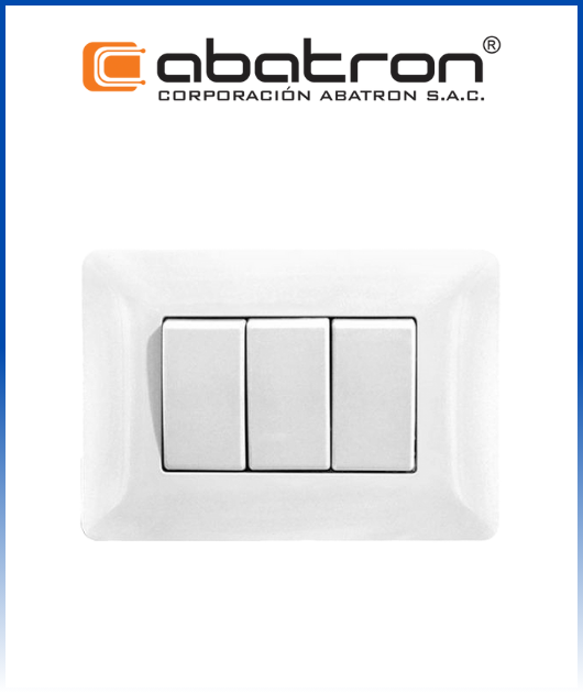 (1301B) INTERRUPTOR TRIPLE EMPOTRAR DELUXE  ABATRON (10UND)