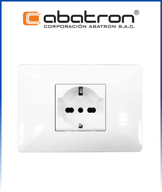 (1127B) TOMACORRIENTE SCHUKO C/TIERRA 3 EN LINEA EMPOTRAR ABATRON 
