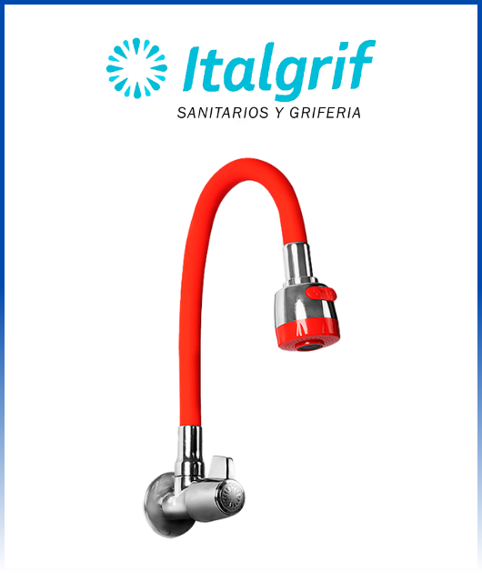 (GR02QSRL) LLAVE LVD PARED CABO BLANCO P/FLEX ROJO CR ITALGRIF