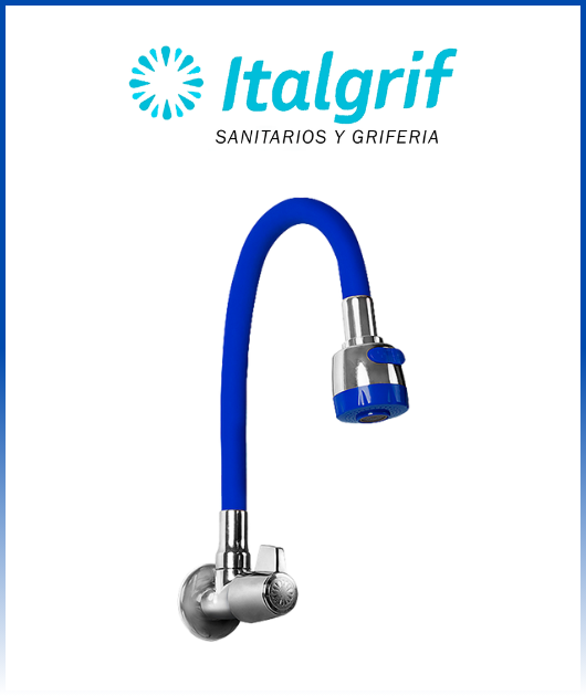 (GR02QSZL) LLAVE LVD PARED CABO BLANCO P/FLEX AZUL CR ITALGRIF