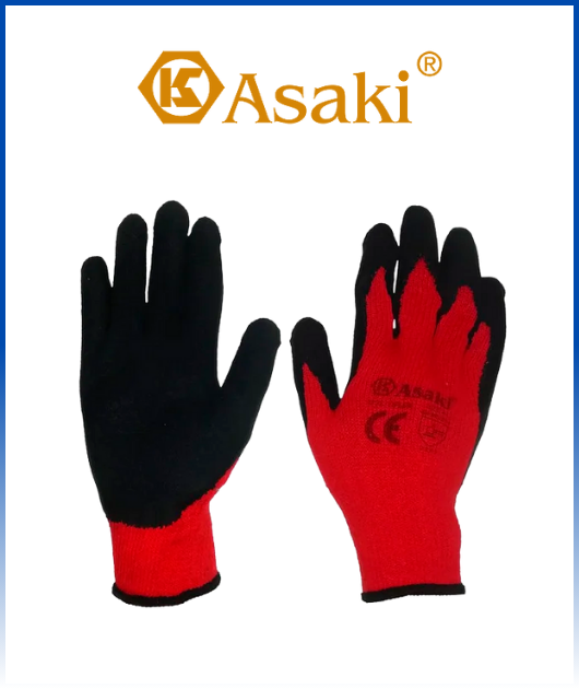 (ASK15794) GUANTES POLIESTER (PAR) CON JEBE ANTIDESLIZANTE 10