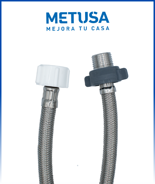 (MAST161) TUBO ABASTO A.INOX. TRENZA. 1/2 X 7/8 X 40CM M-H METUSA