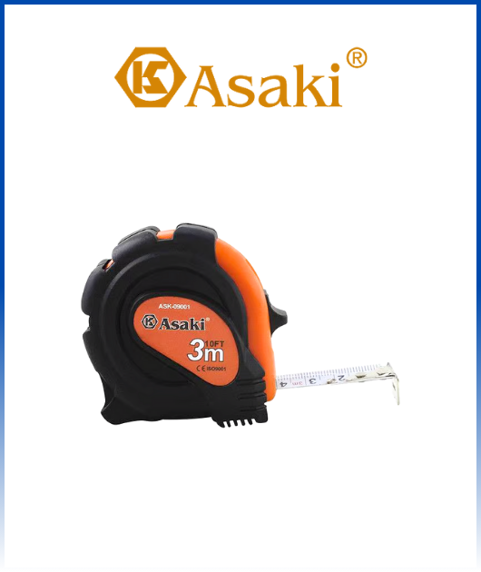 (ASK09001) WINCHA PLASTICA COLOR 3M X 16MM ASAKI