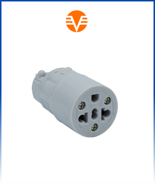 (CA) CONECTOR AEREO BRONCE UNIVER 7/1 20A-250V COLORES VISION ELECTRIC