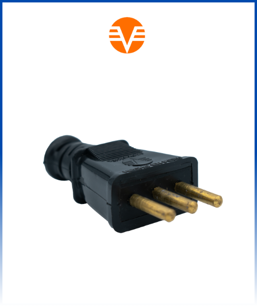 (TEL-3) ENCHUFE BRONCE C/TIERRA 3 PINES REDONDO 20A-250V COLORES VISION ELECTRIC