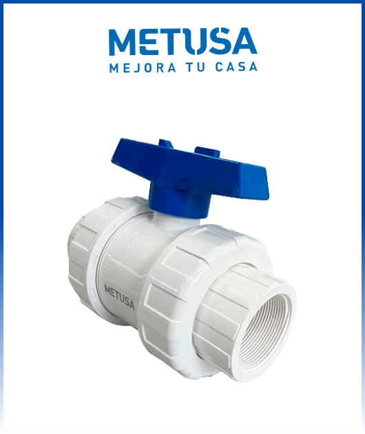 (MASC006) VALVULA DOBLE UNION DE PVC 2