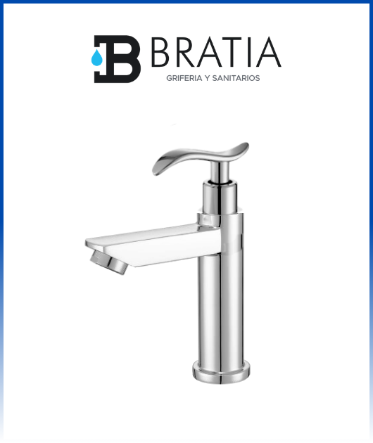 LLAVE P/LAVATORIO MINIMALISTA ZRGA-4 CROMADO BRATIA