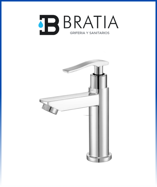 LLAVE P/LAVATORIO MINIMALISTA ZRGA-5 CROMADO BRATIA