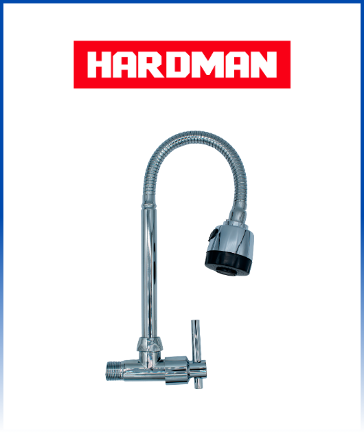 CAÑO P/LAVADERO FLEXIBLE CROMADO HARDMAN (CAJA X3)
