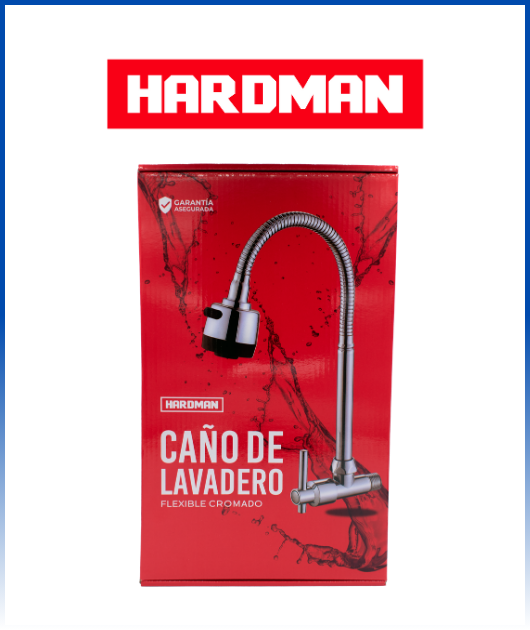 CAÑO P/LAVADERO FLEXIBLE CROMADO HARDMAN (CAJA X3)