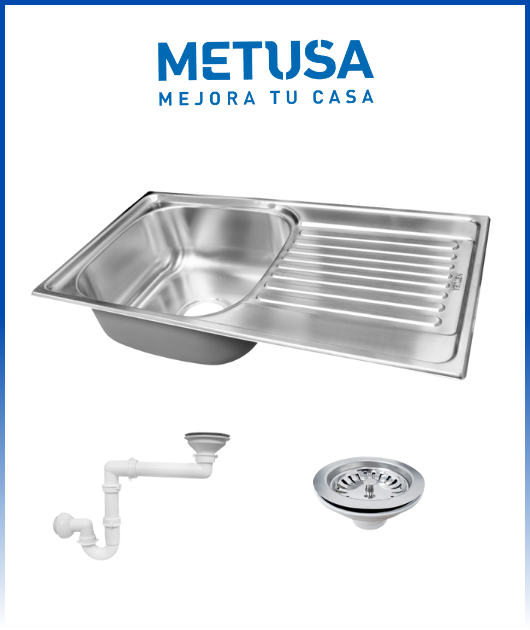 (MASLV754018) LAVADERO ACE. INOX 201 75 X 40 X 18CM METUSA