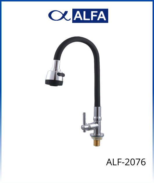 (ALF-2076) GRIFO FLEXIBLE NEGRO PARA MUEBLE ALFA
