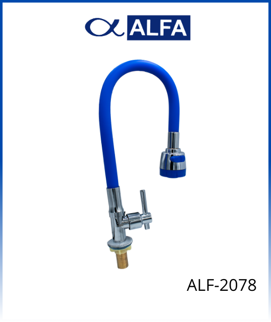 (ALF-2078) GRIFO FLEXIBLE AZUL PARA MUEBLE ALFA