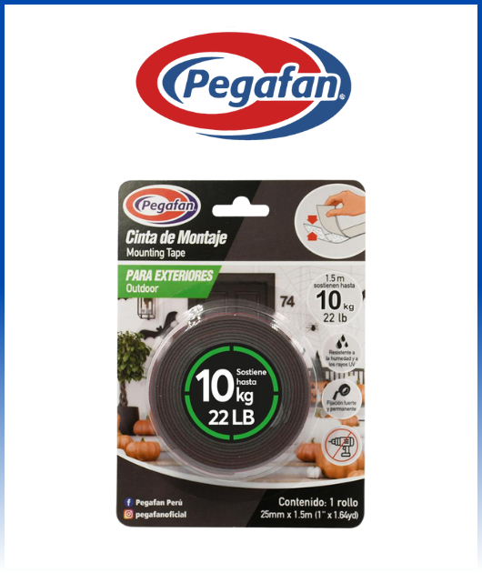 CINTA DE MONTAJE PEGAFAN PARA EXTERIORES 25MM 1