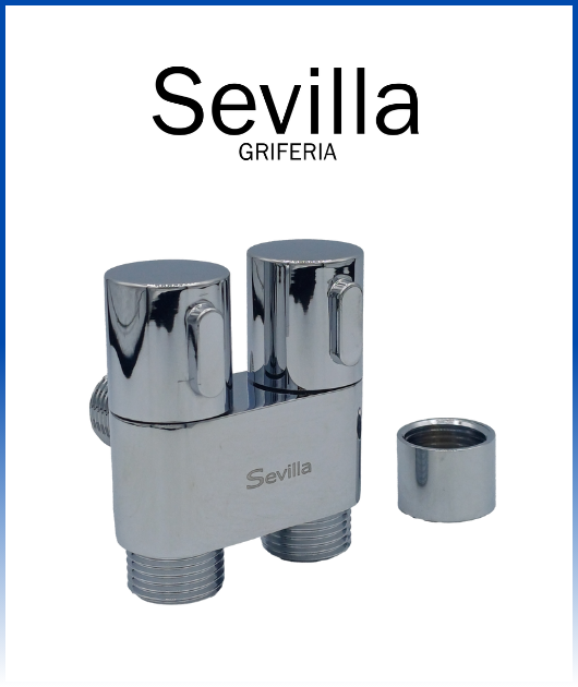 VALV ANGULAR DOBLE 1/2x1/2x1/2 C/UNION BUKELE AP243-1T1 SEVILLA (CJAx50)