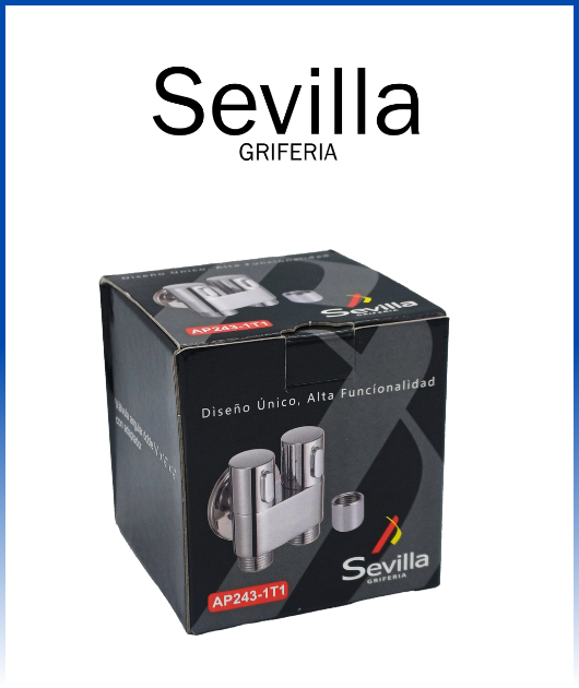 VALV ANGULAR DOBLE 1/2x1/2x1/2 C/UNION BUKELE AP243-1T1 SEVILLA (CJAx50)