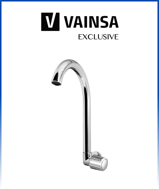(M01A2B00) LLAVE LAVADERO PARED EGEO C/PICO B INOX VAINSA