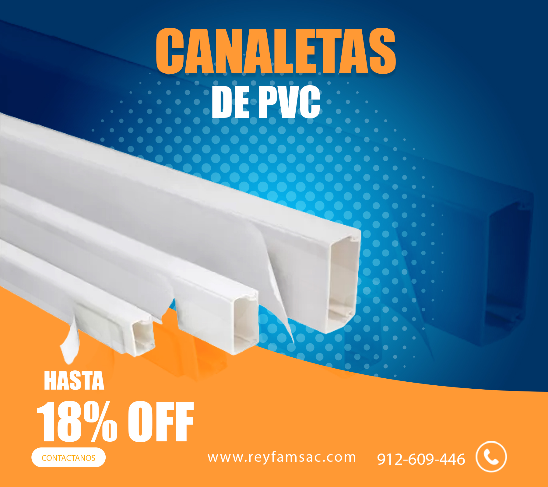 Canaleta c/ ADHESIVO 39x19 blanco SATRA